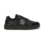 Black Polyester Low Top Sneakers