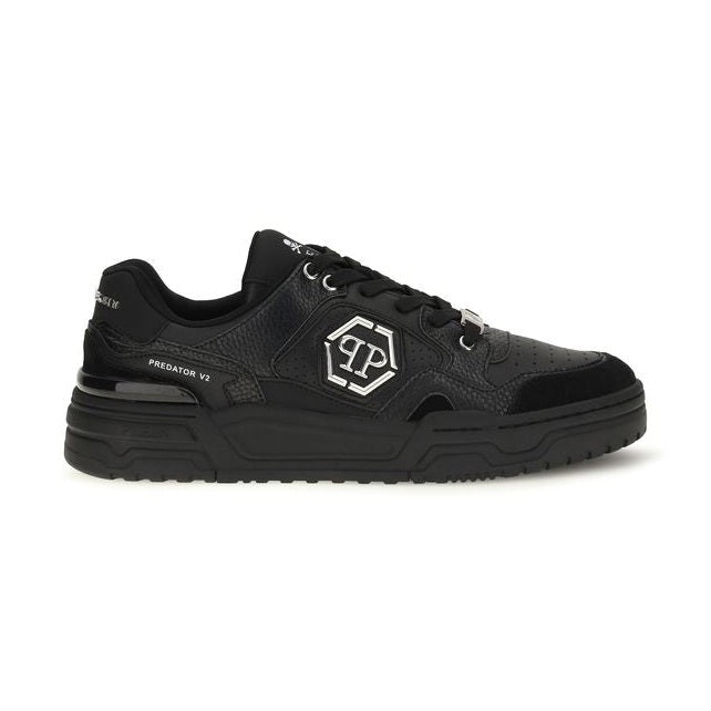 Black Polyester Low Top Sneakers