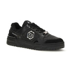 Black Polyester Low Top Sneakers