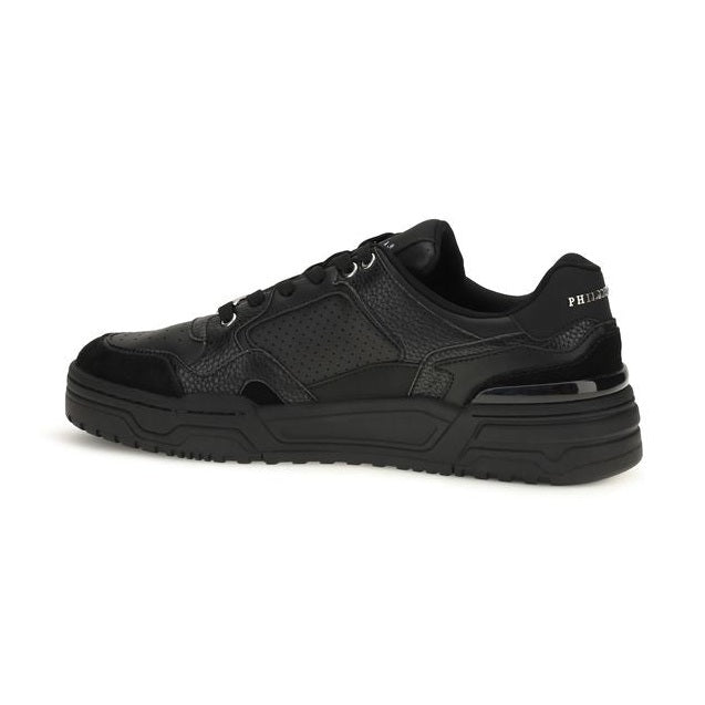 Black Polyester Low Top Sneakers