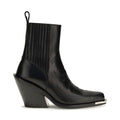 Black Calf Leather Bos Taurus Ankle Boots