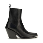 Black Calf Leather Bos Taurus Ankle Boots