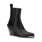 Black Calf Leather Bos Taurus Ankle Boots