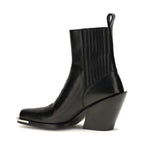 Black Calf Leather Bos Taurus Ankle Boots