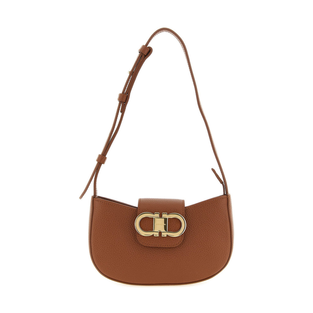Brown Calfskin Shoulder Bag