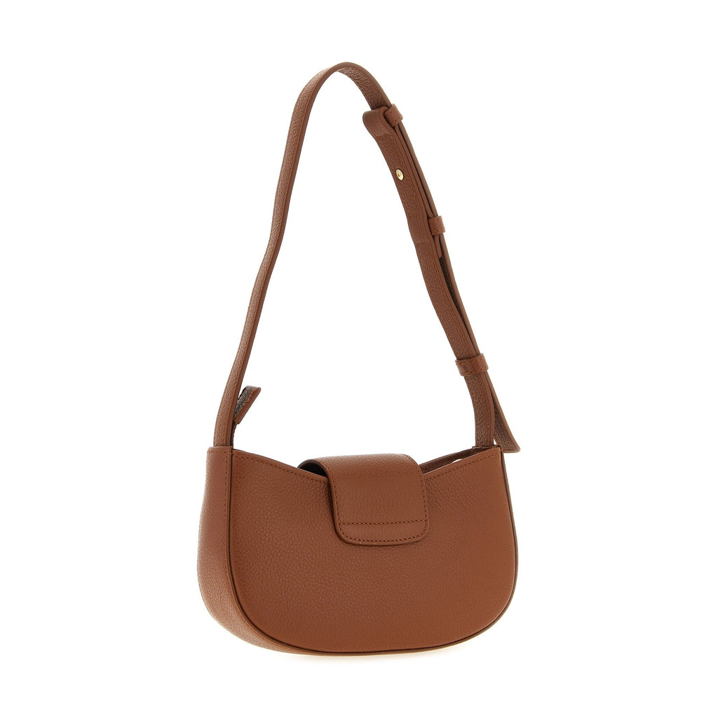 Brown Calfskin Shoulder Bag