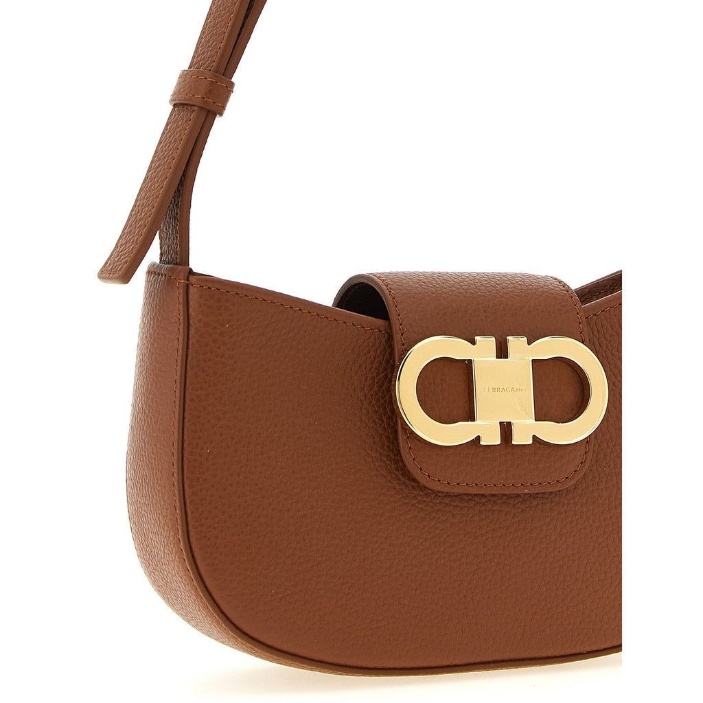 Brown Calfskin Shoulder Bag
