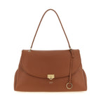 Brown Calfskin Shoulder Bag