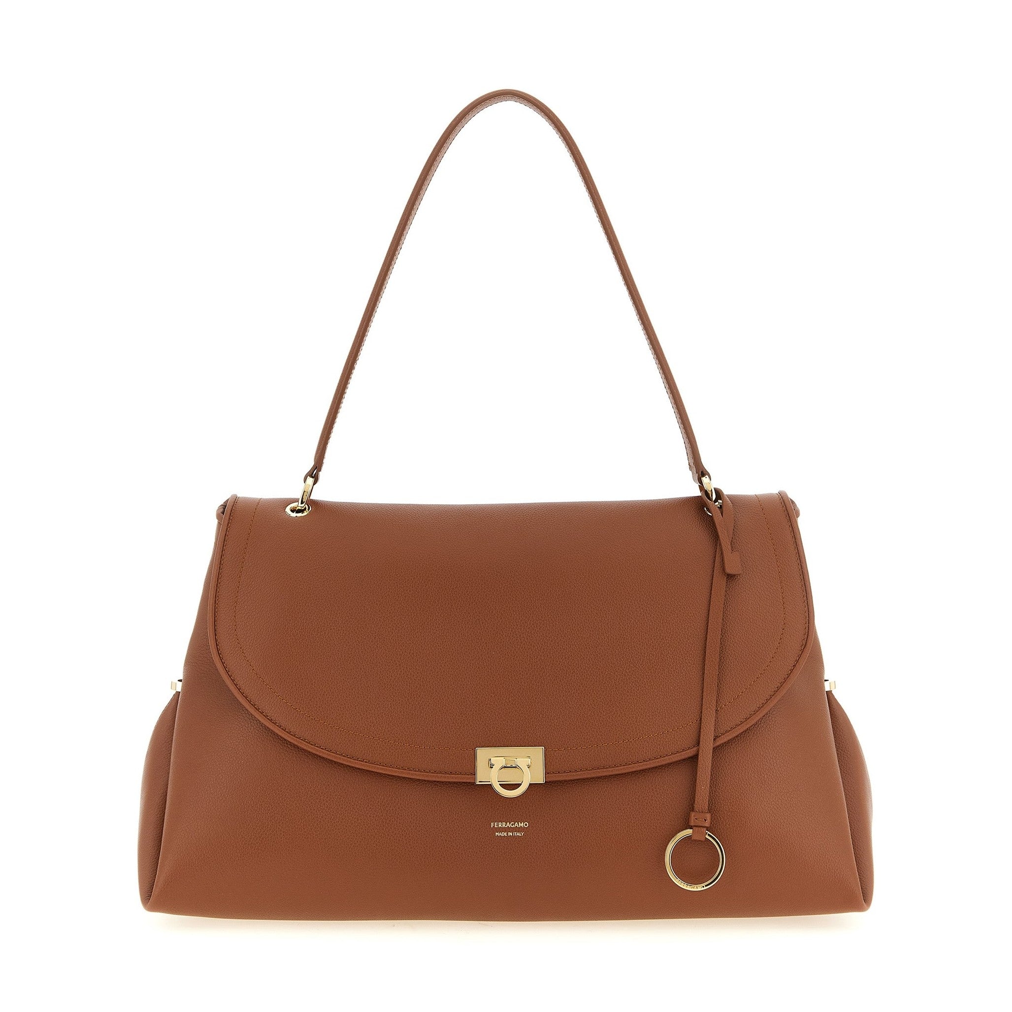 Brown Calfskin Shoulder Bag