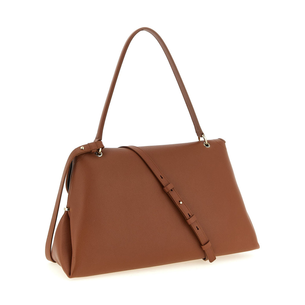 Brown Calfskin Shoulder Bag