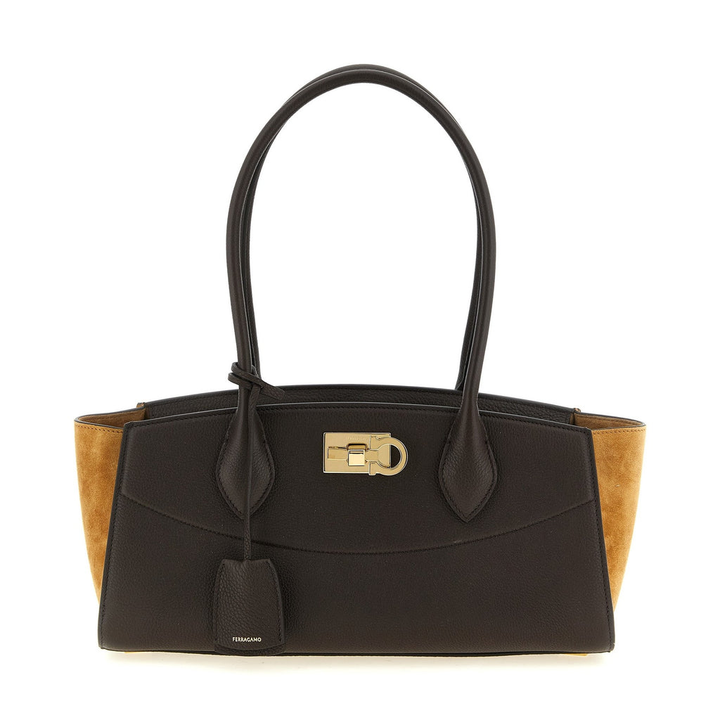 Brown Calfskin Shoulder Bag