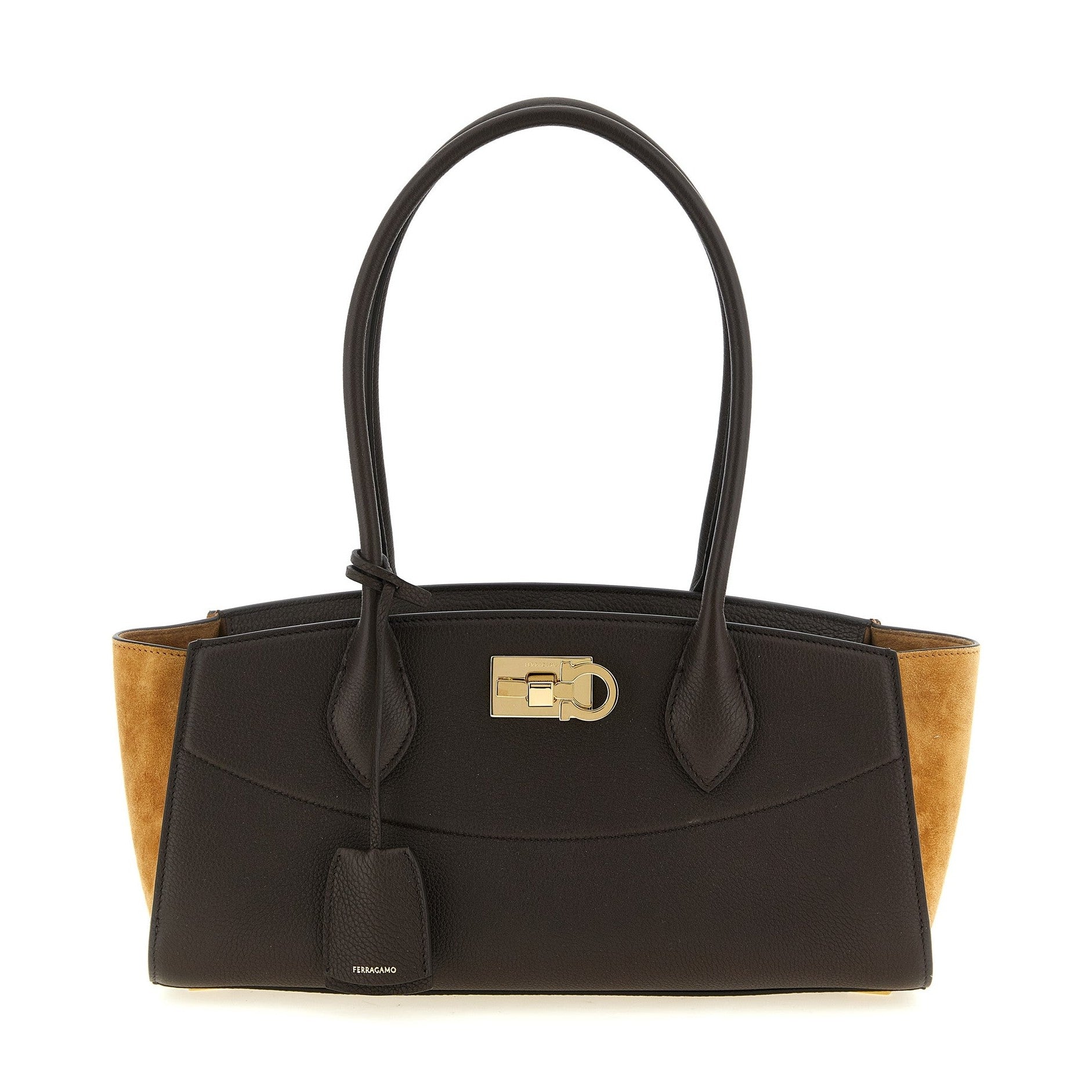 Brown Calfskin Shoulder Bag