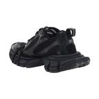 Black Polyurethane Chunky Sneakers