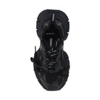 Black Polyurethane Chunky Sneakers
