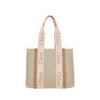 Brown Linen Shoulder Bag