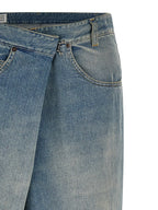 Blue Cotton Straight-Leg Jeans