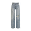 Blue Cotton Straight-Leg Jeans