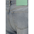 Blue Cotton Straight-Leg Jeans