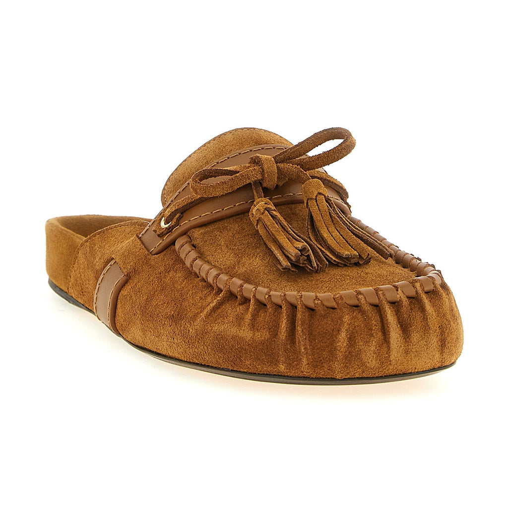 Brown Cowhide Slip-On Loafers