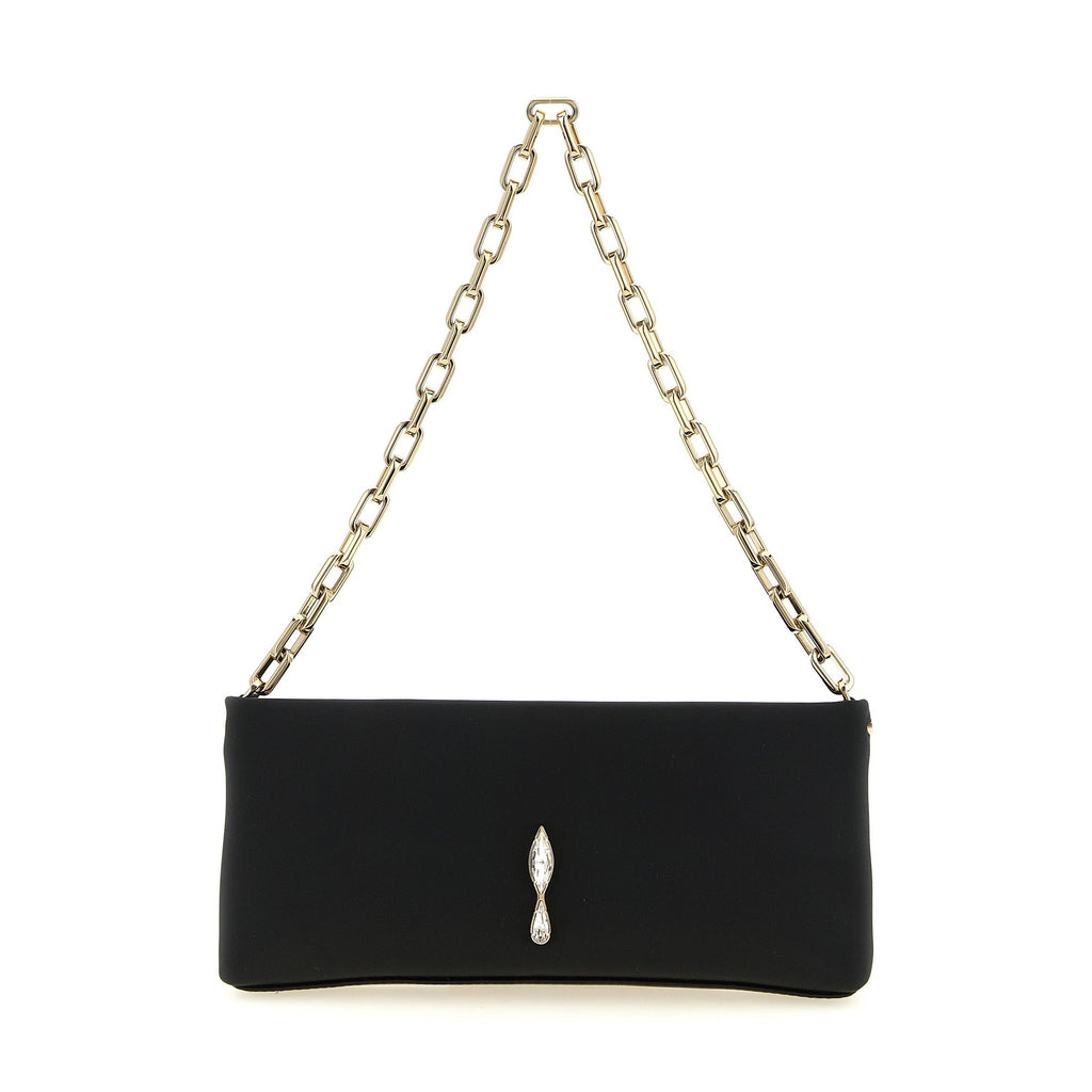 Black Elastane Clutch Bag