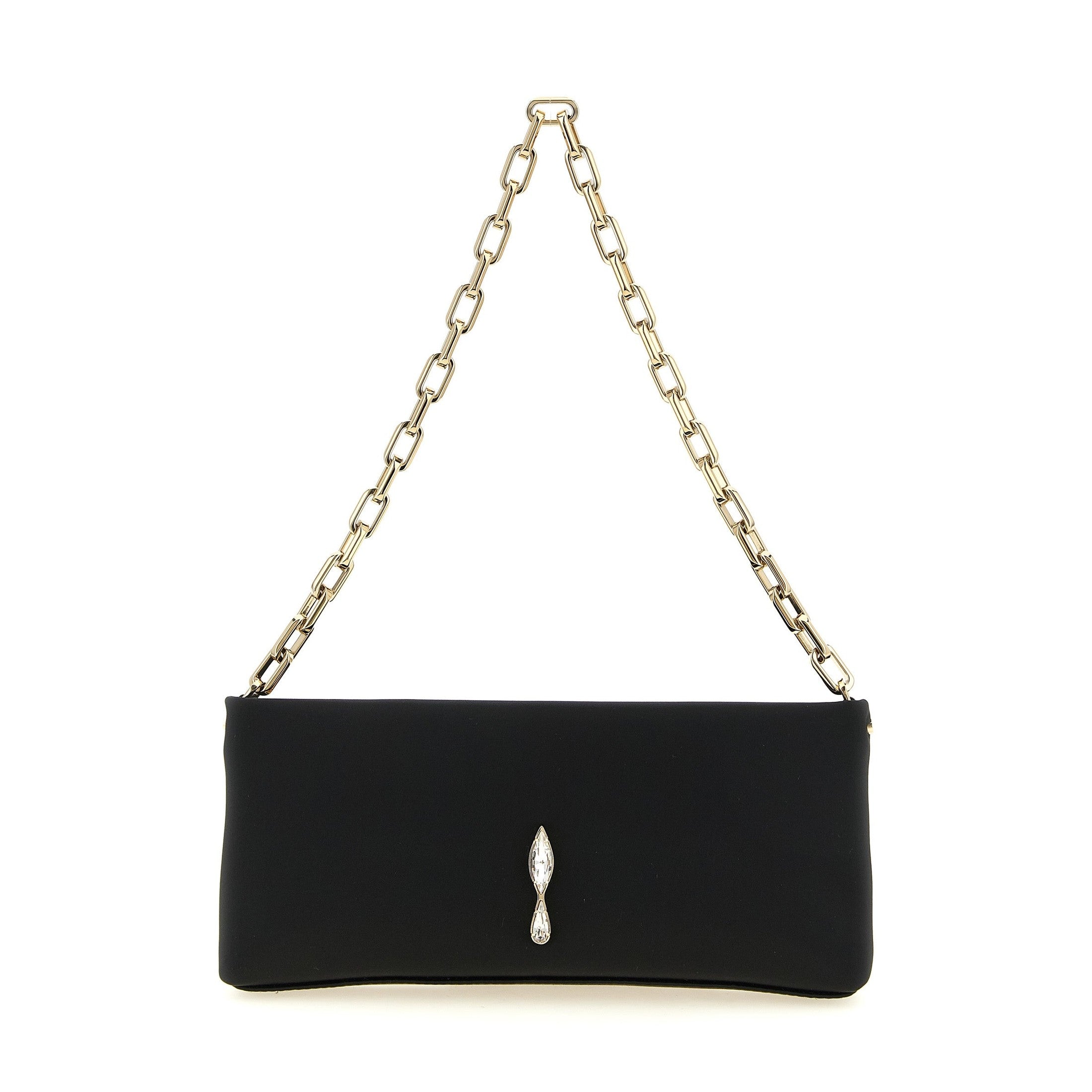 Black Elastane Clutch Bag