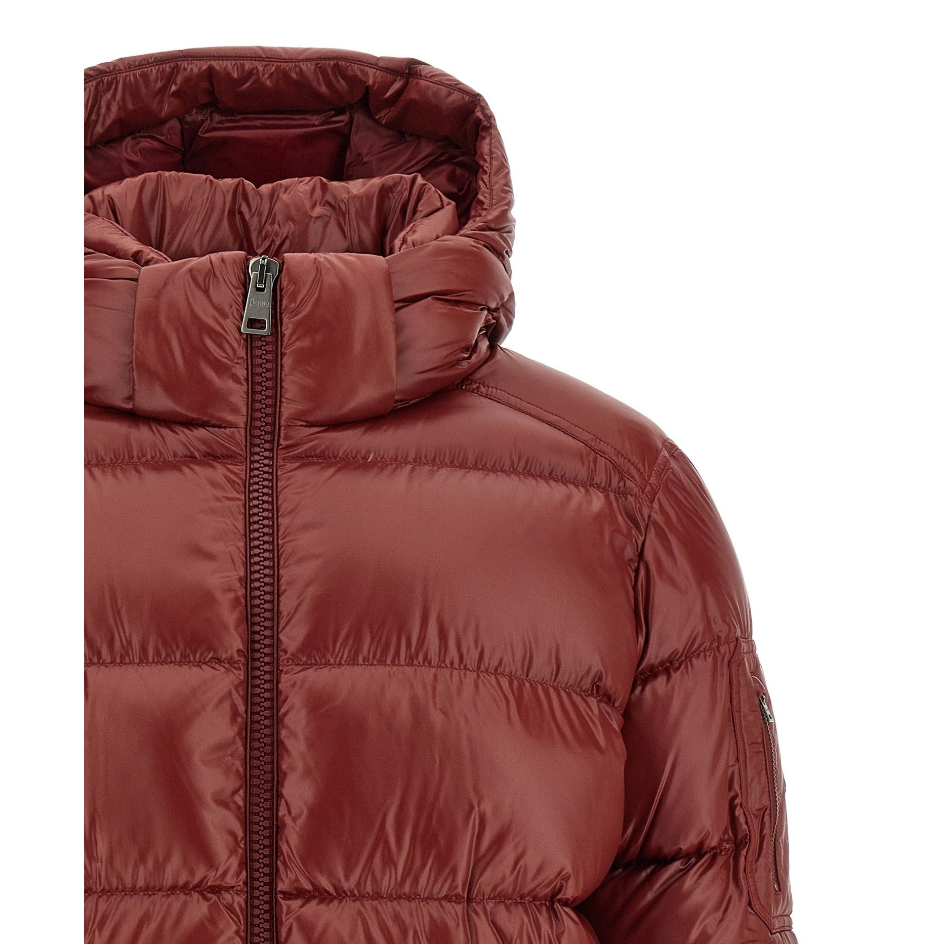 Bordeaux Polyamide Full-Length Jacket