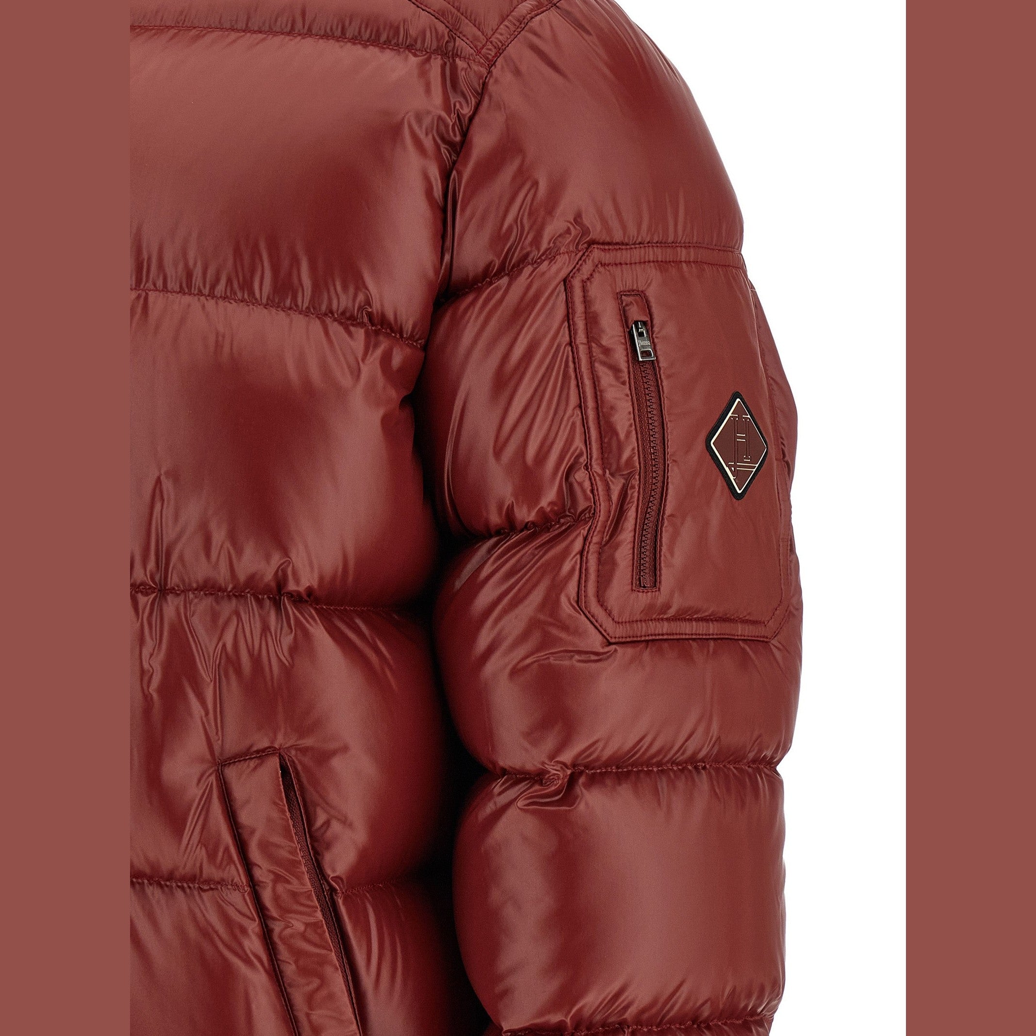 Bordeaux Polyamide Full-Length Jacket