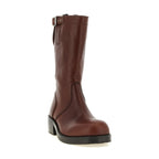 Brown Bovine Leather Ankle Boots