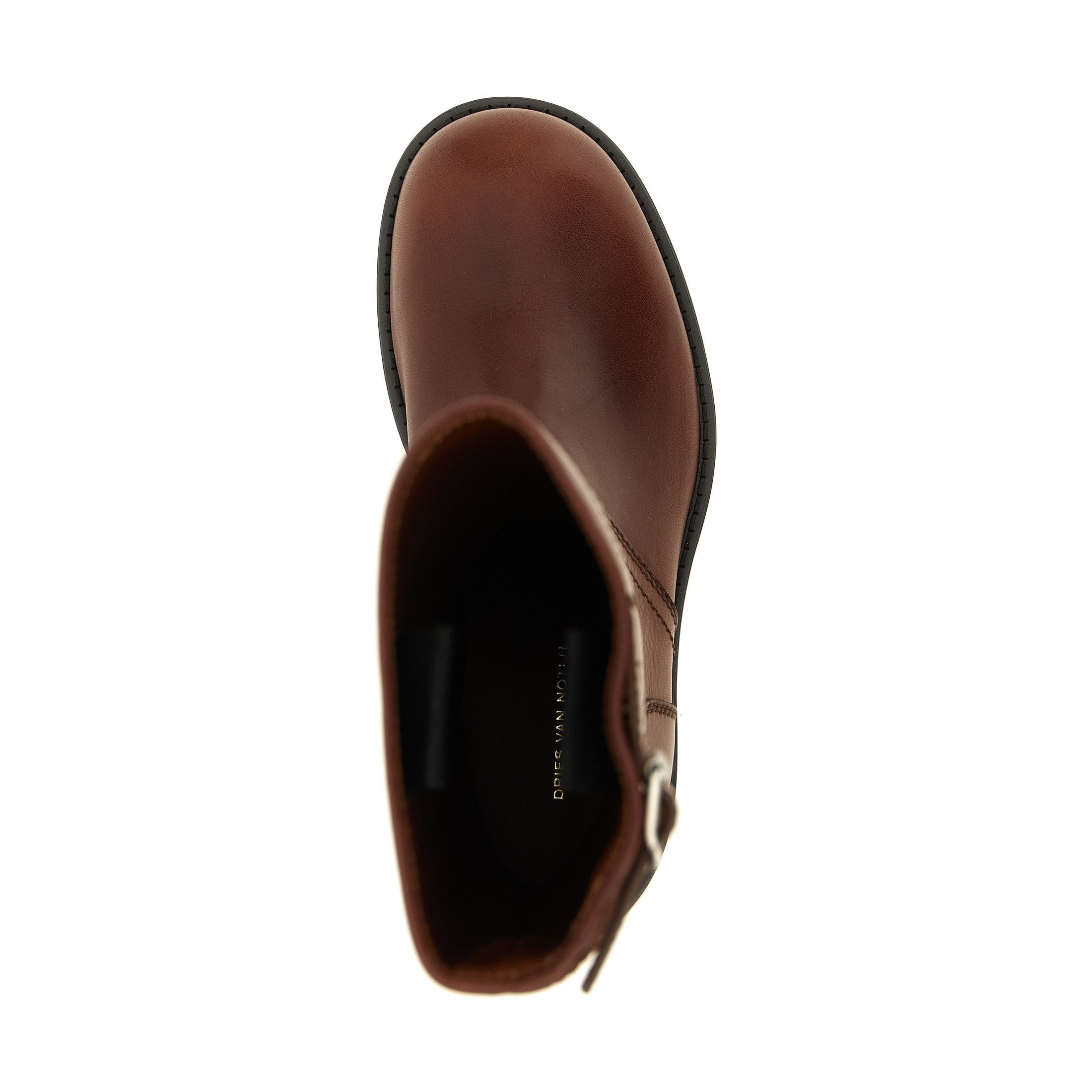 Brown Bovine Leather Ankle Boots