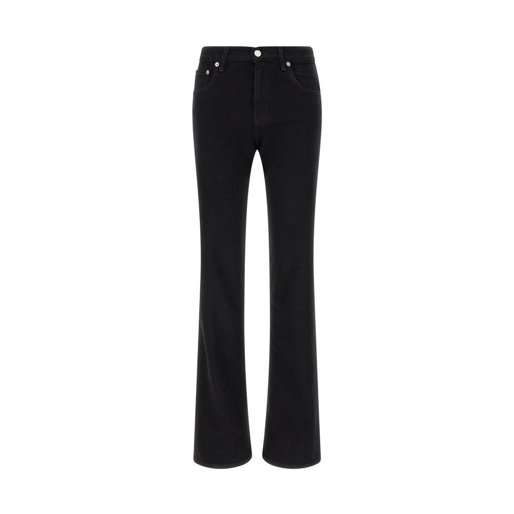 Black Cotton Flared Jeans