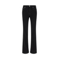 Black Cotton Flared Jeans