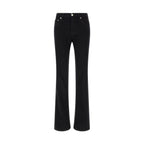 Black Cotton Flared Jeans