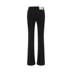 Black Cotton Flared Jeans