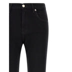 Black Cotton Flared Jeans