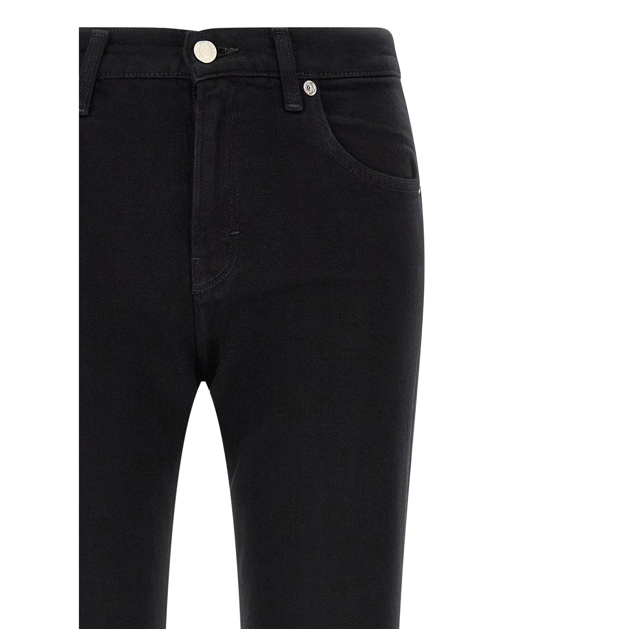 Black Cotton Flared Jeans