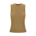 Gold Polyamide Sleeveles T-Shirt