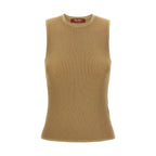 Gold Polyamide Sleeveles T-Shirt