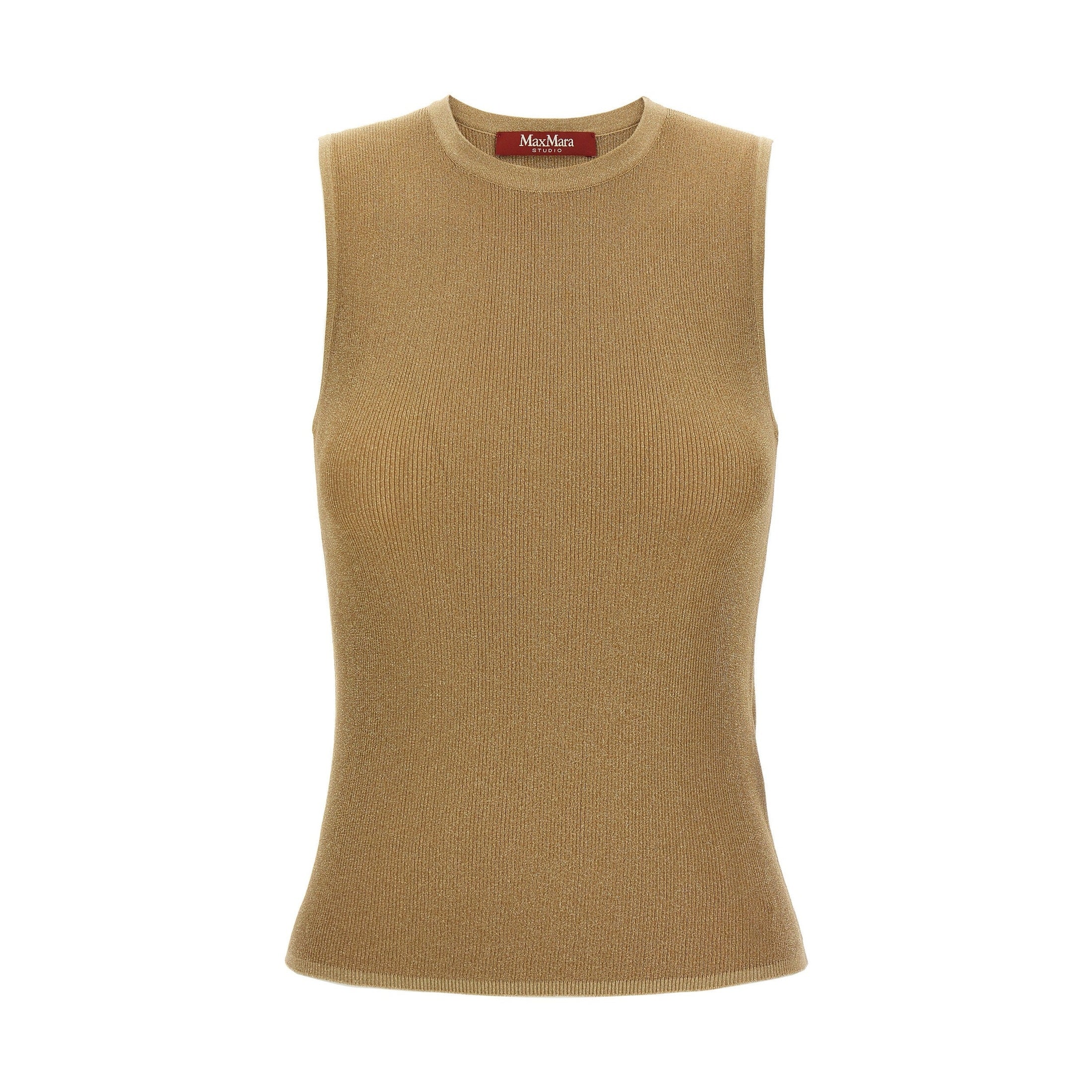 Gold Polyamide Sleeveles T-Shirt