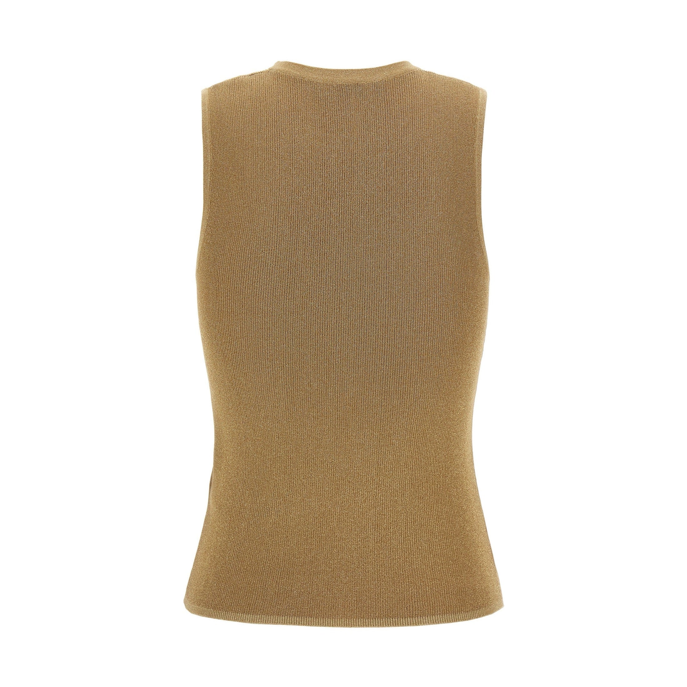 Gold Polyamide Sleeveles T-Shirt