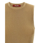 Gold Polyamide Sleeveles T-Shirt