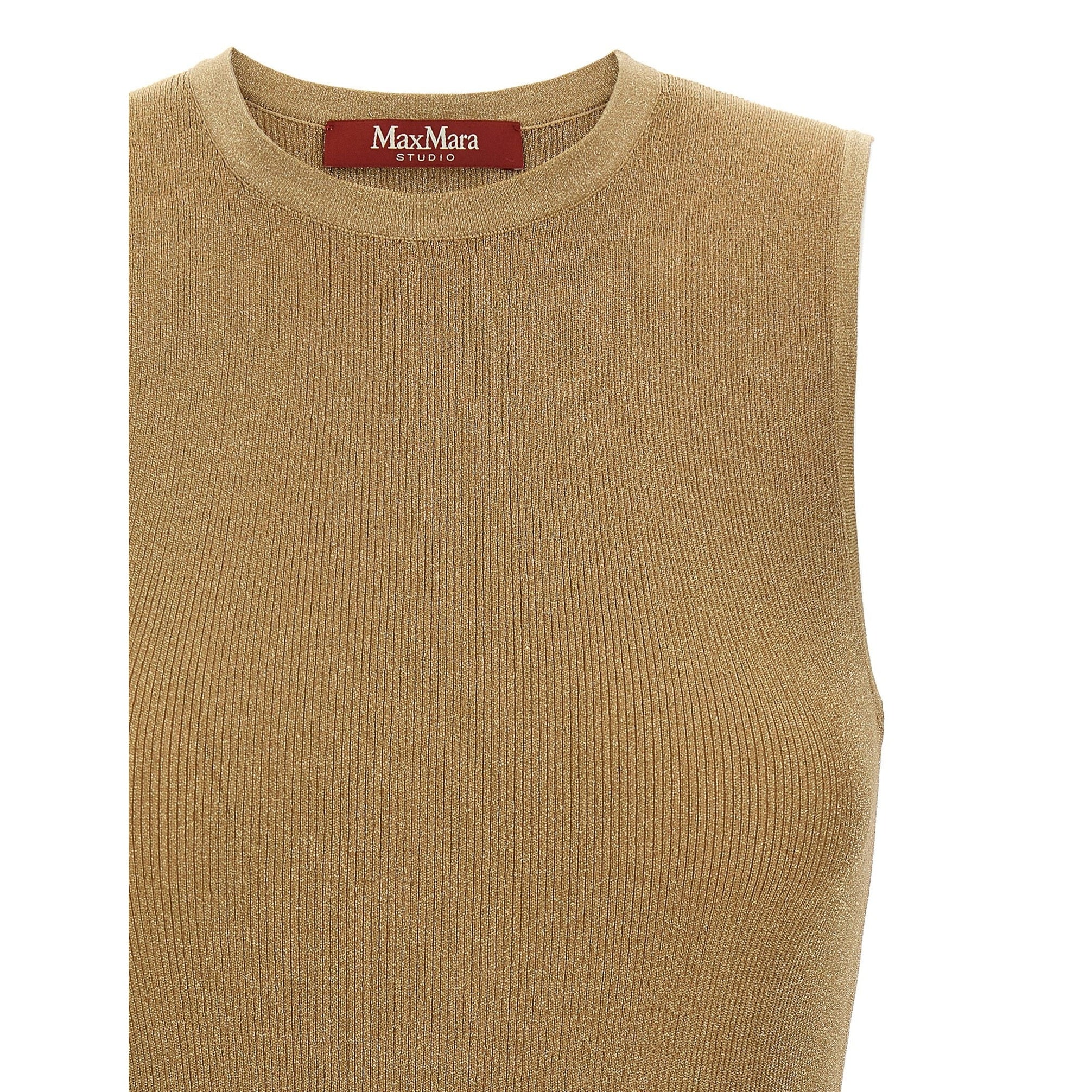 Gold Polyamide Sleeveles T-Shirt