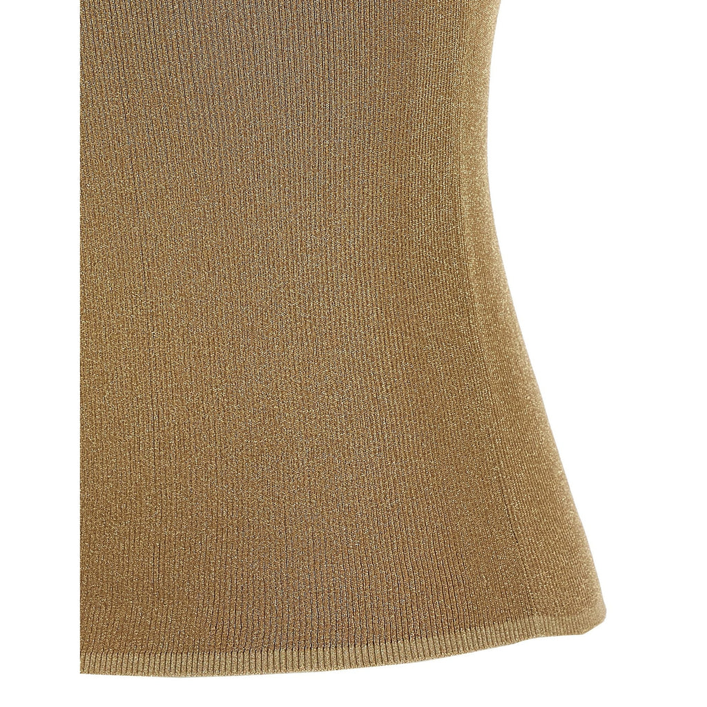Gold Polyamide Sleeveles T-Shirt