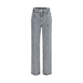 Gray Cotton Straight-Leg Jeans