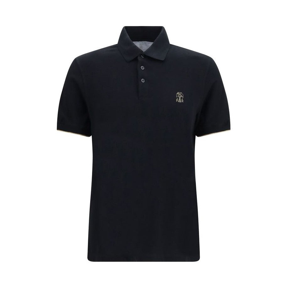 Black Cotton Polo Shirt