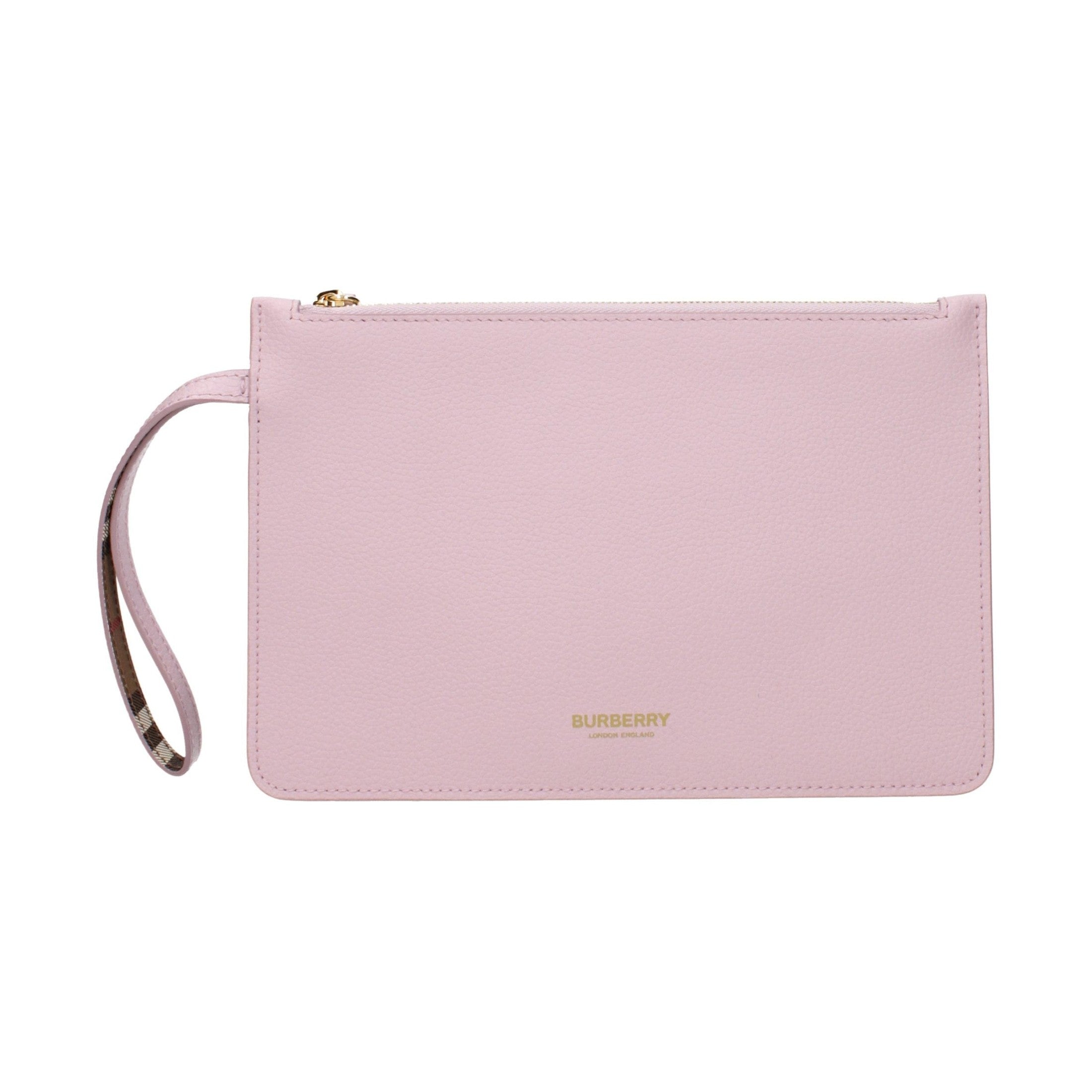 Pink Leather Clutch Bag