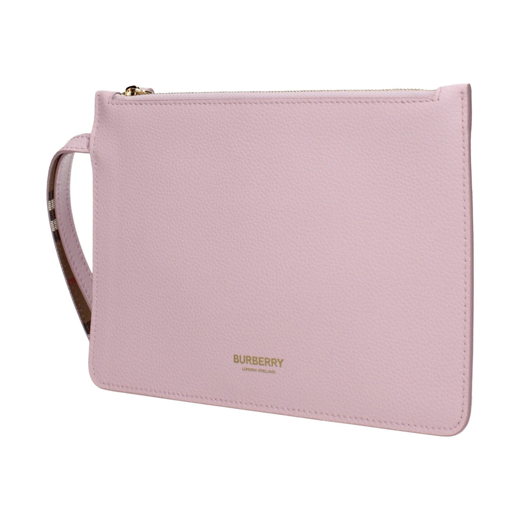 Pink Leather Clutch Bag