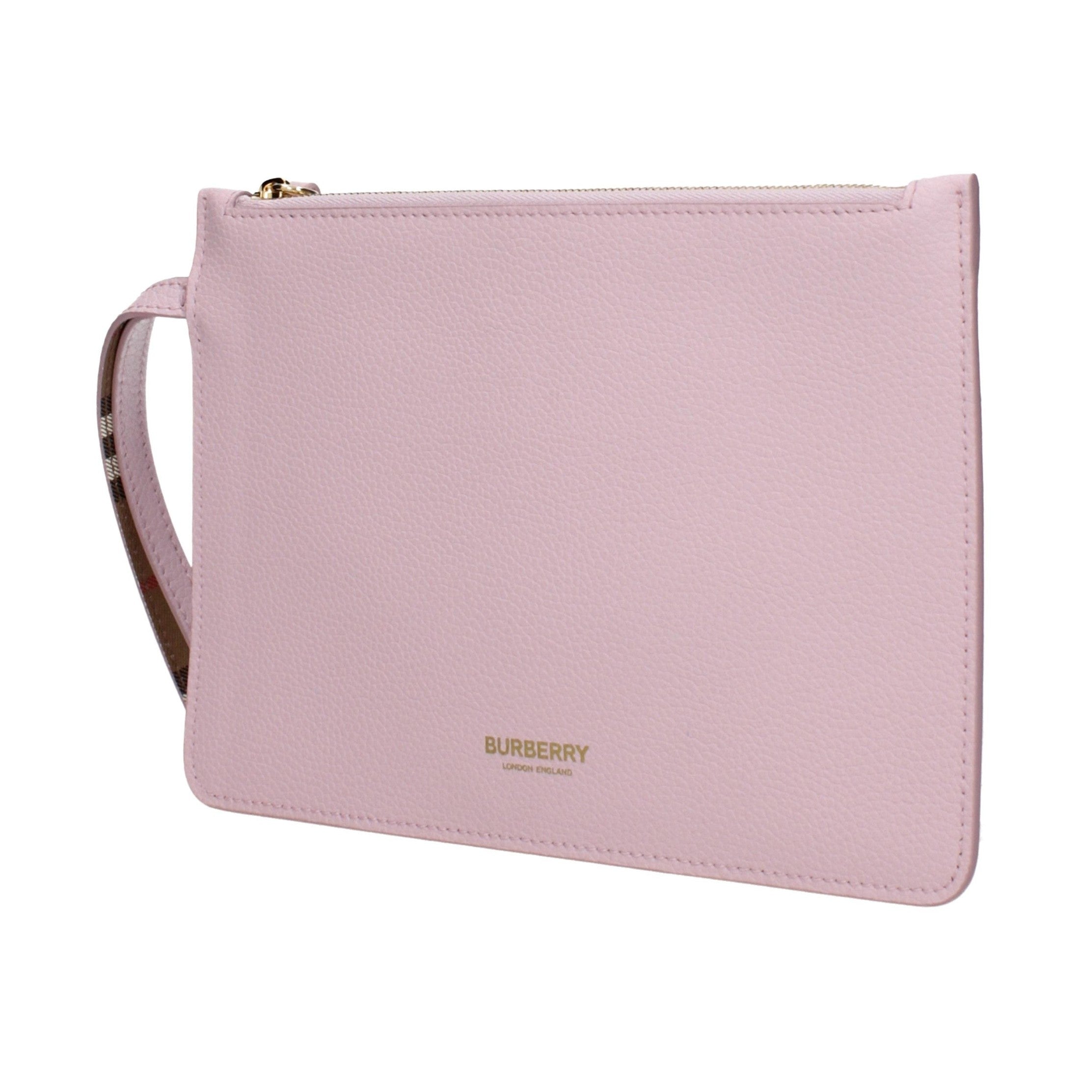 Pink Leather Clutch Bag