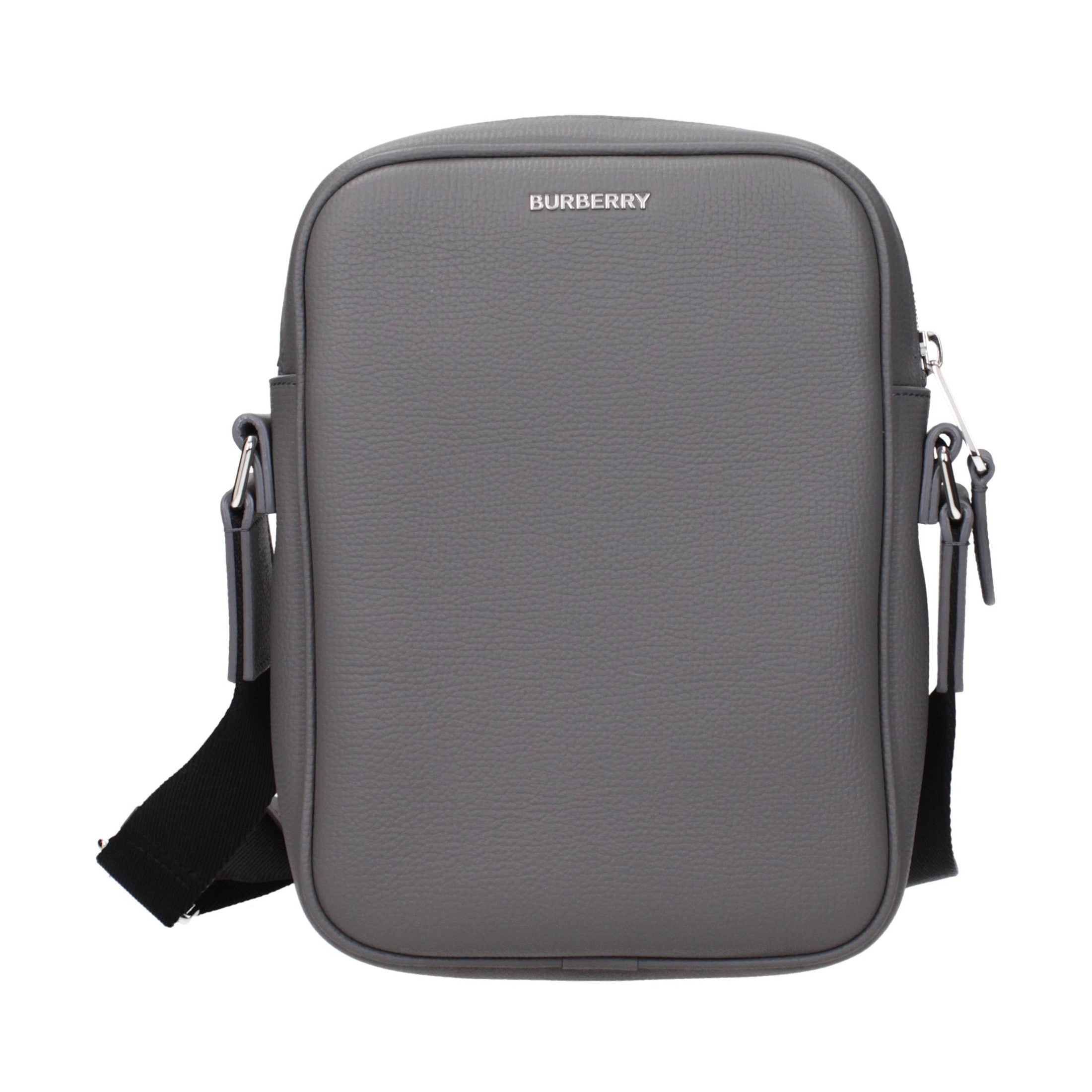Gray Leather Crossbody Bag