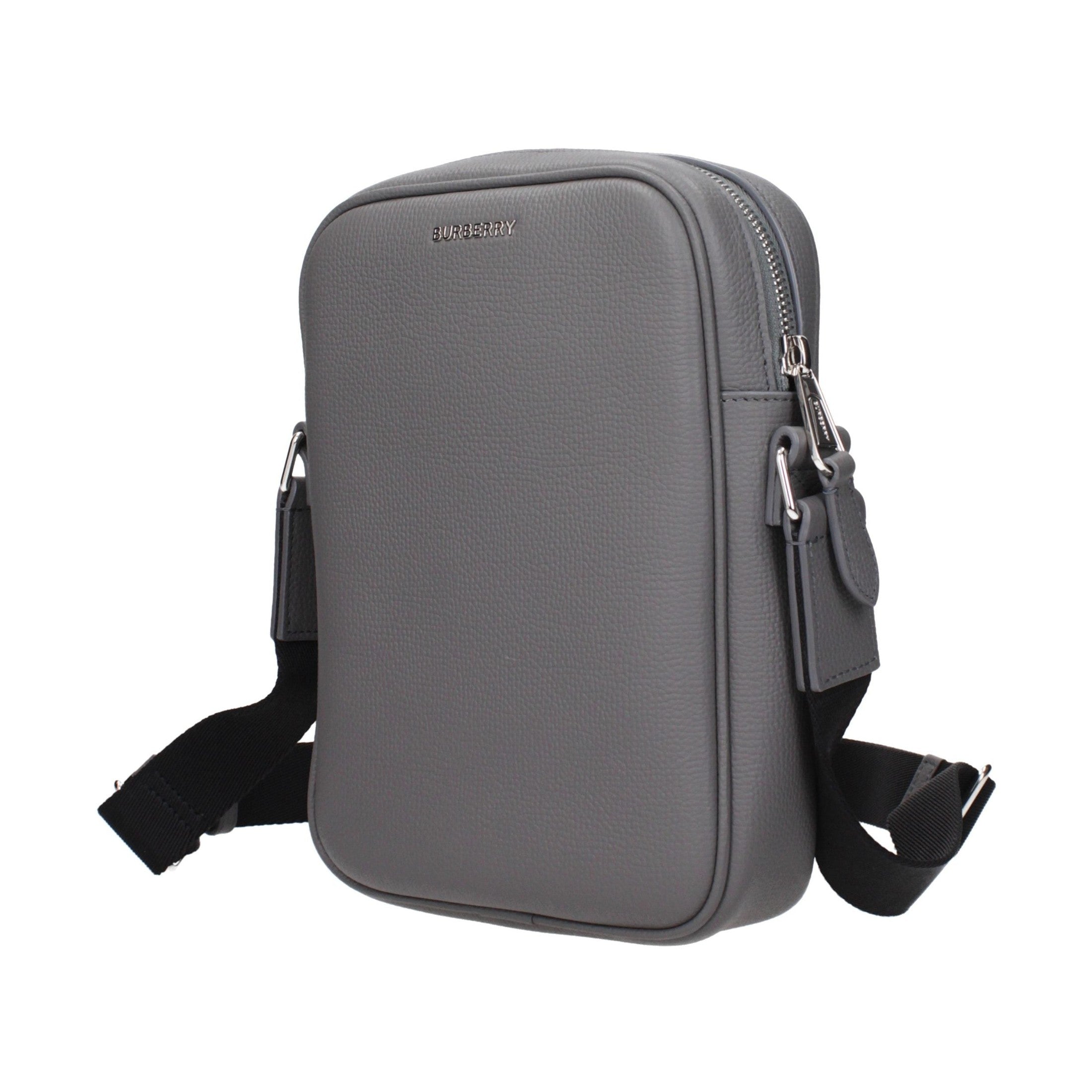 Gray Leather Crossbody Bag