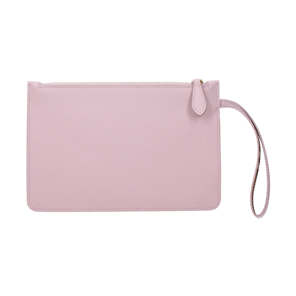 Pink Leather Clutch Bag